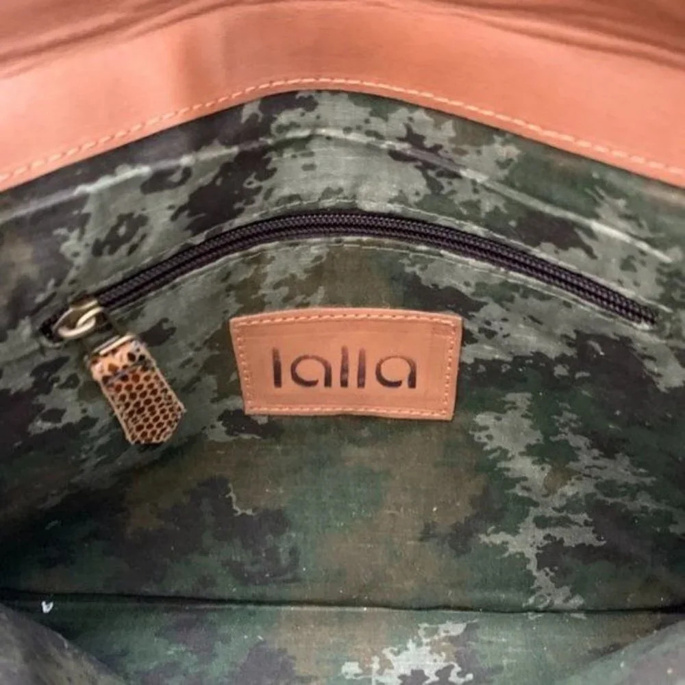 Lalla Marrakech Snake Printed Leather Envelope Clutch - Picture 5 of 5
